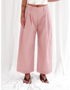 Pantalone in cotone leggero con pinces