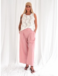 Top senza maniche stampa jacquard